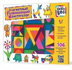 Конструктор магнитный развивающий, 106 деталей (Kribly Boo, 47069)